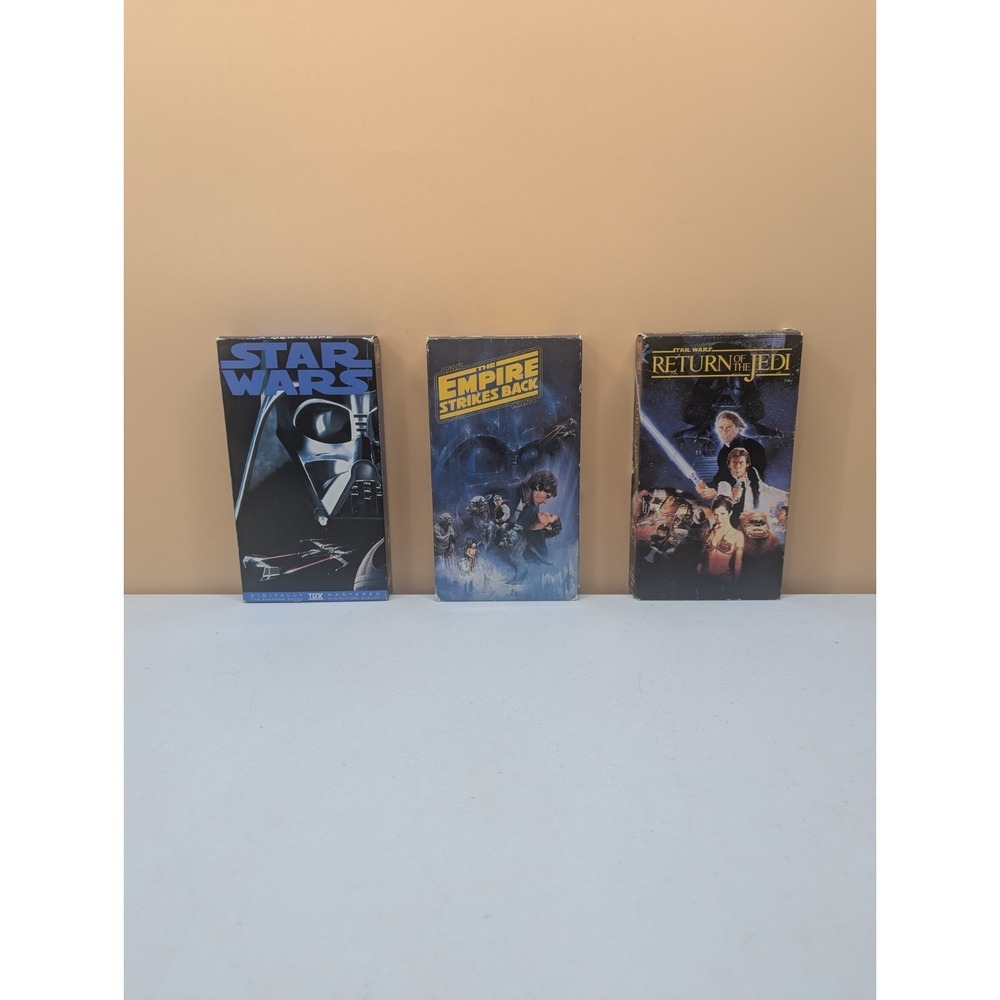 Vintage Star Wars Trilogy Movies VHS 1992 Video Set Lot Skywalker Vader Yoda